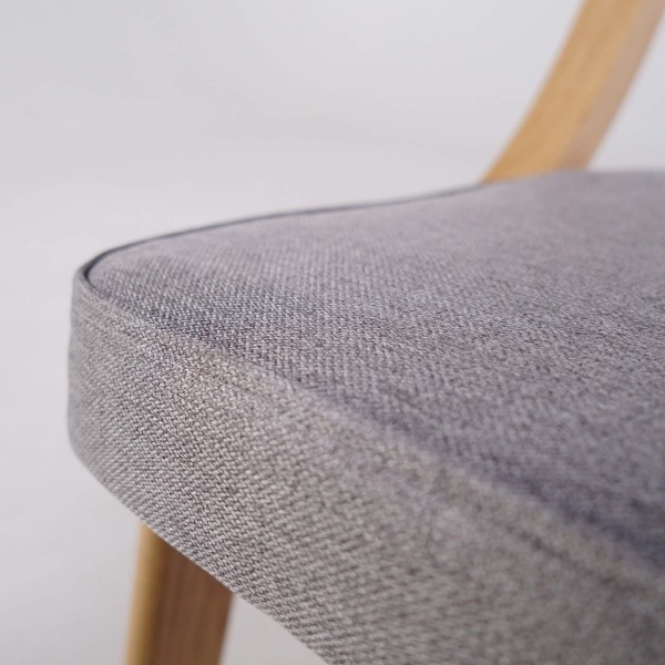 Chaise de salle à manger en chêne naturel et tissu gris - Svea