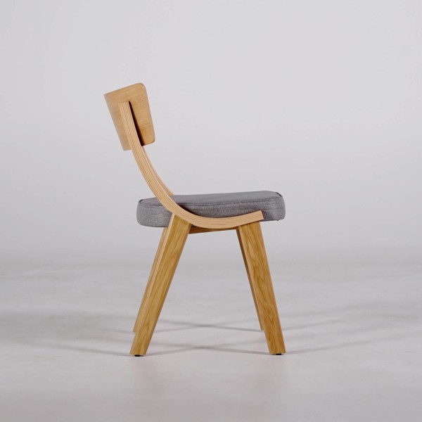 Chaise de salle à manger en chêne naturel et tissu gris - Svea
