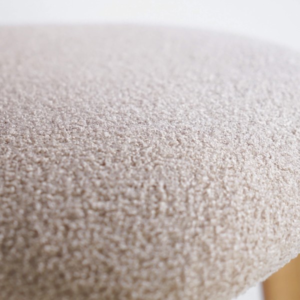 Chaise en bois massif de chêne et tissu beige - Lunna