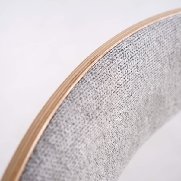 Chaise de salle à manger avec dossier et assise en tissu gris - Seren