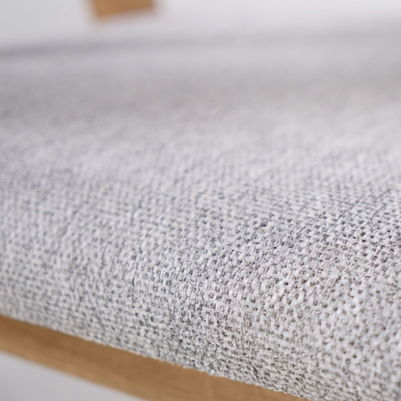 Chaise de salle à manger avec dossier et assise en tissu gris - Seren