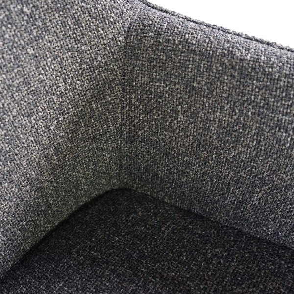 Chaise de salle à manger pivotante en tissu gris foncé chiné - Alma