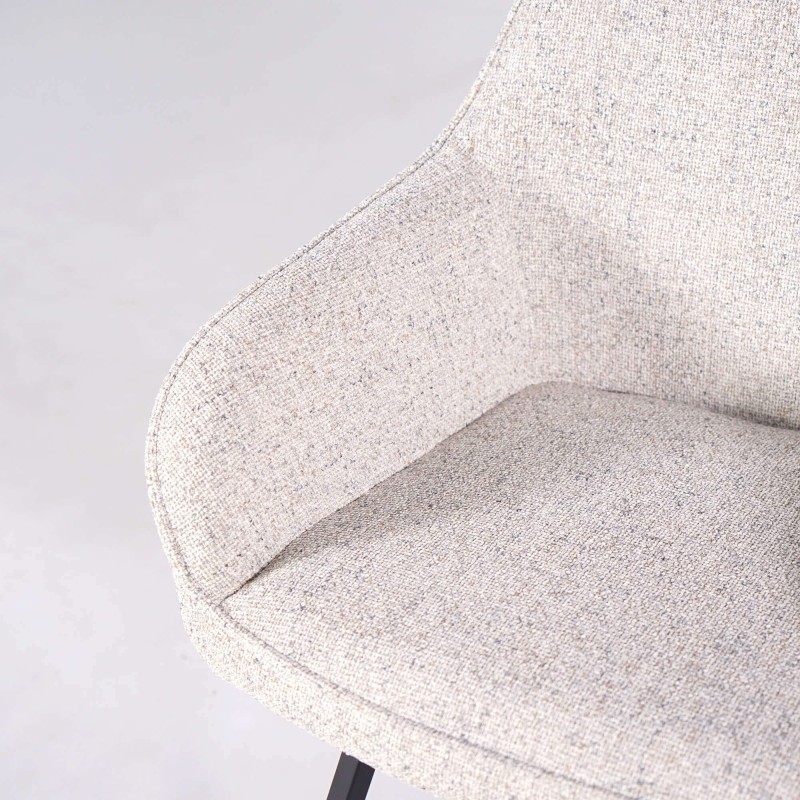 Chaise de salle à manger pivotante en tissu blanc - Alma