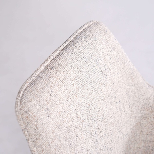 Chaise de salle à manger pivotante en tissu blanc - Alma