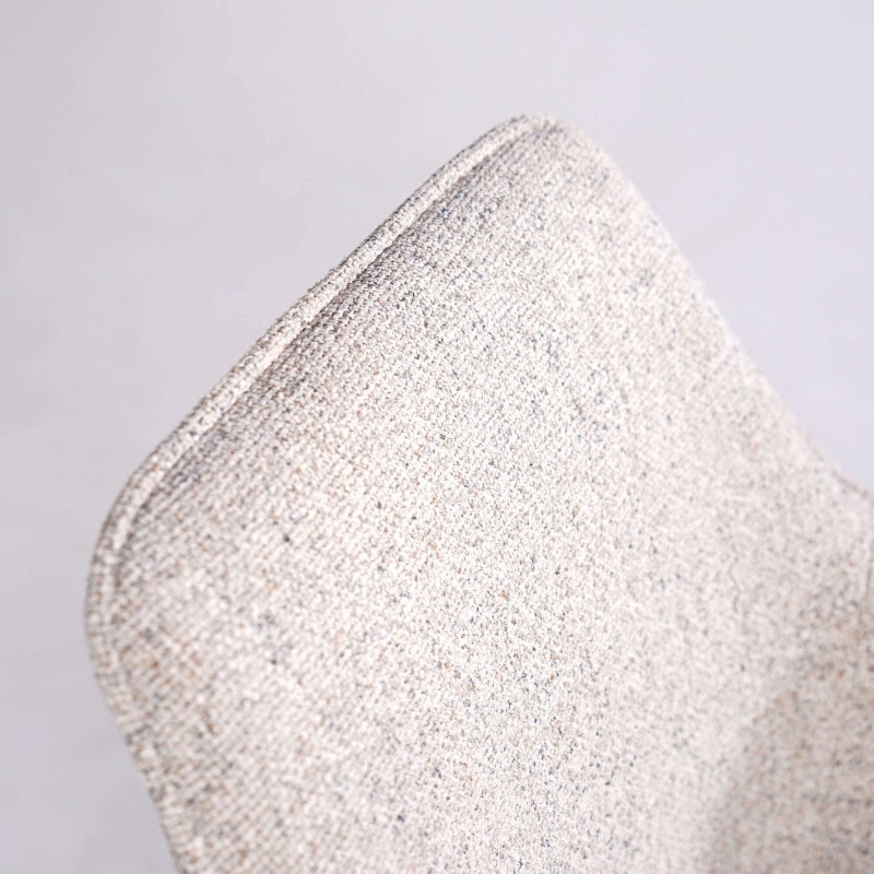 Chaise de salle à manger pivotante en tissu blanc - Alma