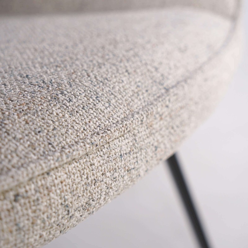 Chaise de salle à manger pivotante en tissu blanc - Alma