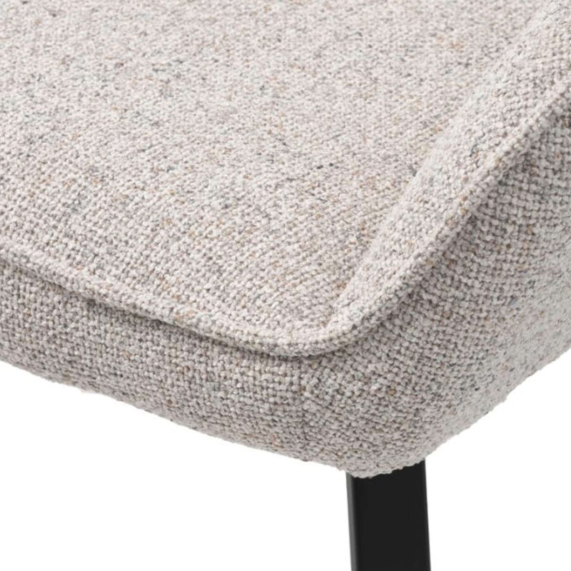 Chaise de salle à manger pivotante en tissu blanc - Alma