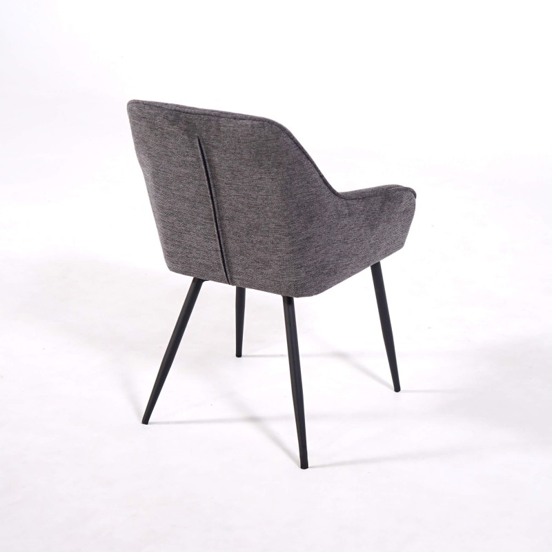 Chaise de salle à manger en tissu gris foncé - Nolan Square