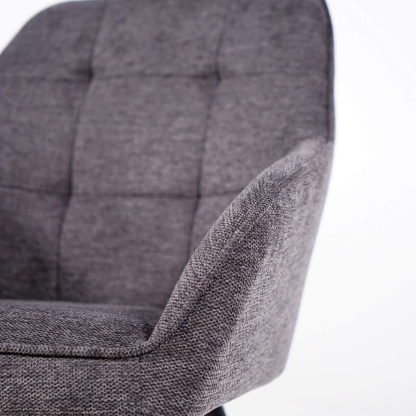 Chaise de salle à manger en tissu gris foncé - Nolan Square