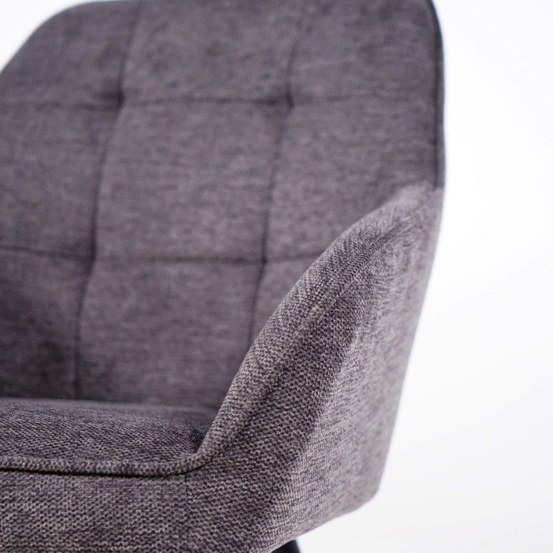 Chaise de salle à manger en tissu gris foncé - Nolan Square