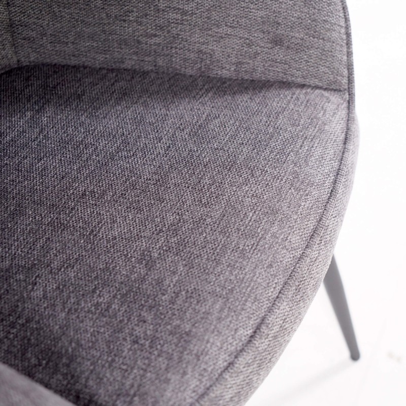 Chaise de salle à manger en tissu gris foncé - Nolan Square