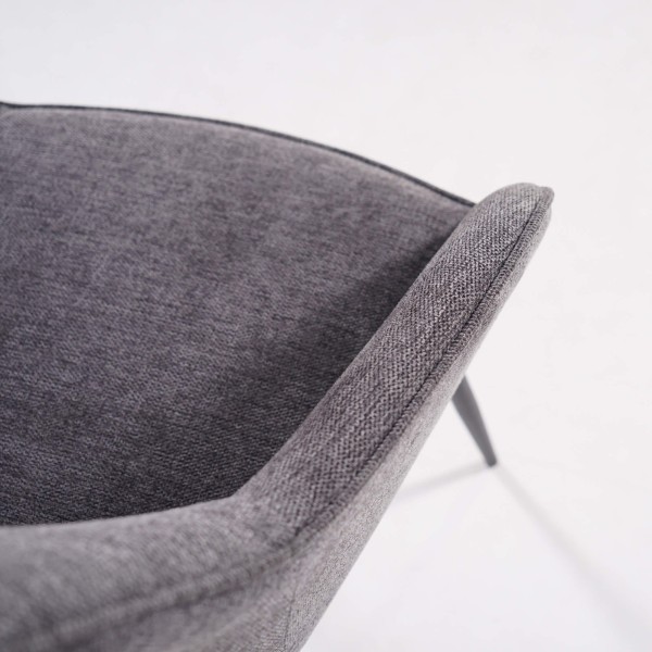 Chaise de salle à manger en tissu gris foncé - Nolan Square