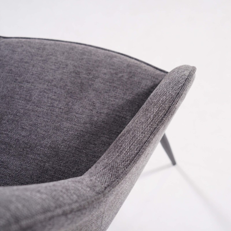 Chaise de salle à manger en tissu gris foncé - Nolan Square