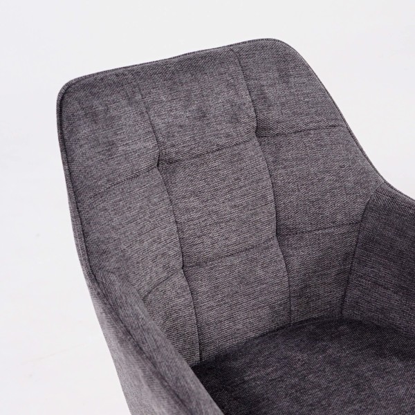 Chaise de salle à manger en tissu gris foncé - Nolan Square