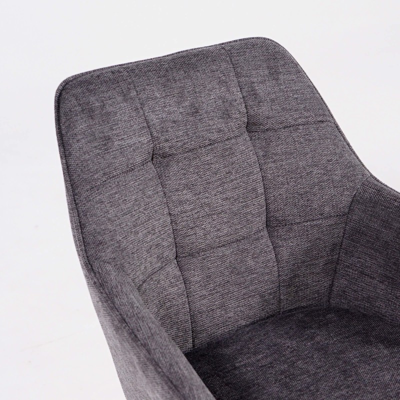 Chaise de salle à manger en tissu gris foncé - Nolan Square