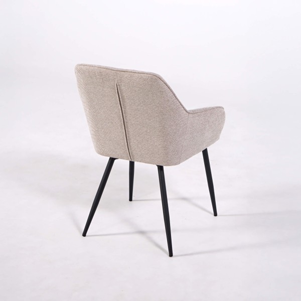 Chaise de salle à manger en tissu couleur sable - Nolan Square