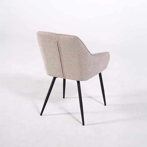 Chaise de salle à manger en tissu couleur sable - Nolan Square