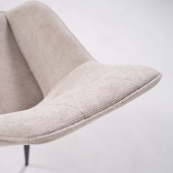 Chaise de salle à manger en tissu couleur sable - Nolan Square
