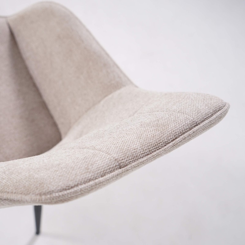 Chaise de salle à manger en tissu couleur sable - Nolan Square