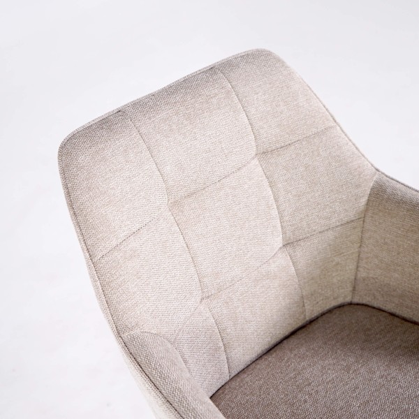 Chaise de salle à manger en tissu couleur sable - Nolan Square