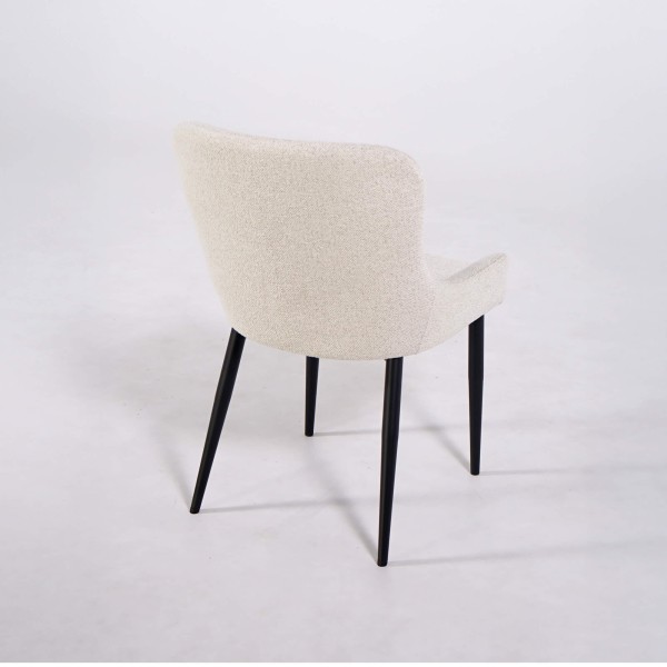 Chaise de salle à manger en tissu bouclé blanc - Ontario