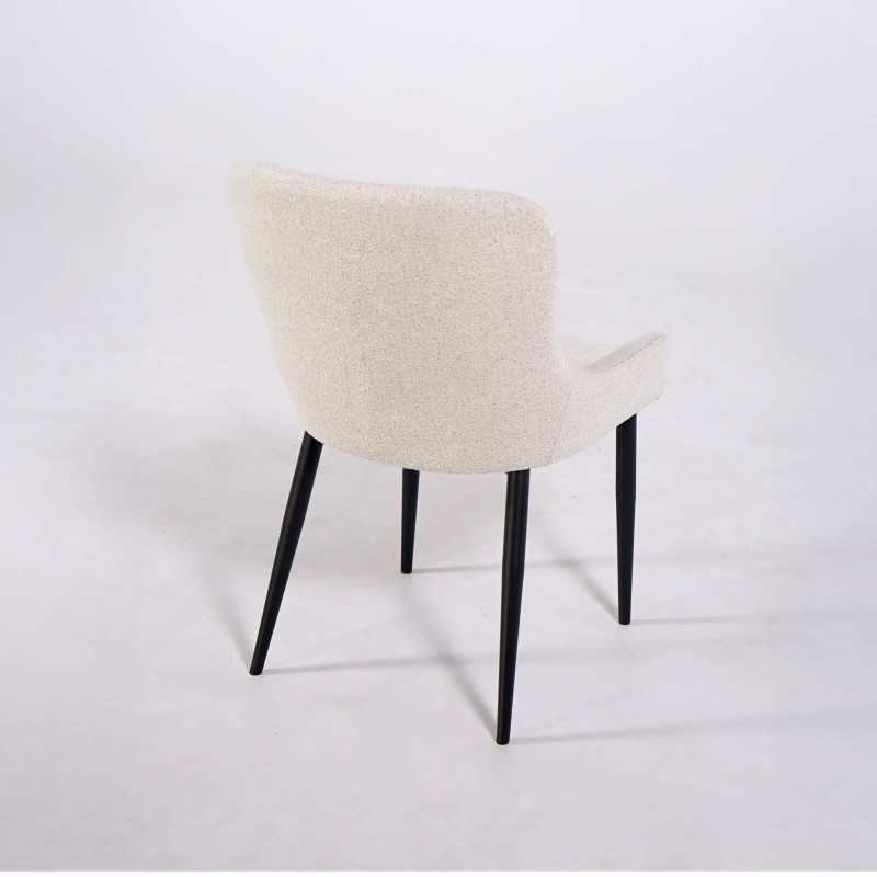 Chaise de salle à manger en tissu bouclé blanc - Ontario