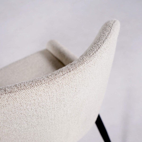 Chaise de salle à manger en tissu bouclé blanc - Ontario