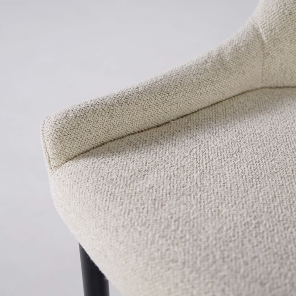 Chaise de salle à manger en tissu bouclé blanc - Ontario