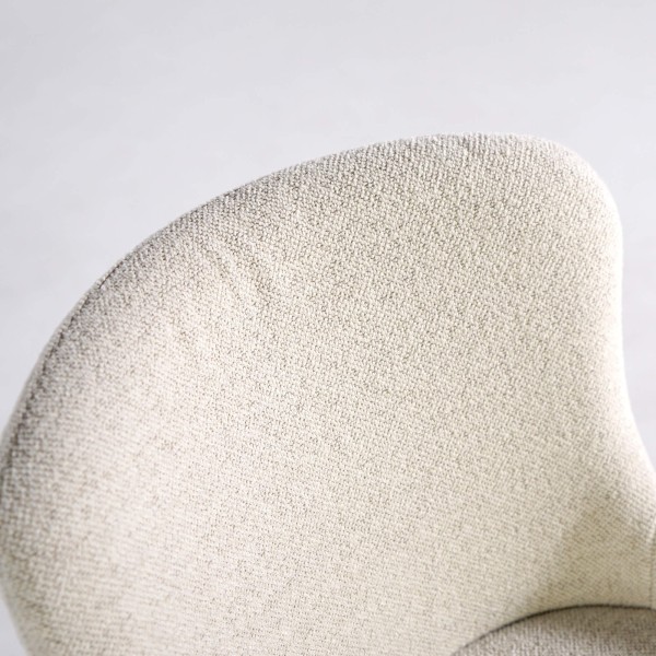 Chaise de salle à manger en tissu bouclé blanc - Ontario