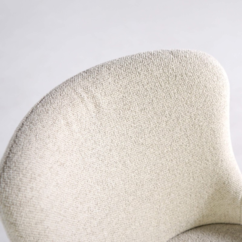 Chaise de salle à manger en tissu bouclé blanc - Ontario