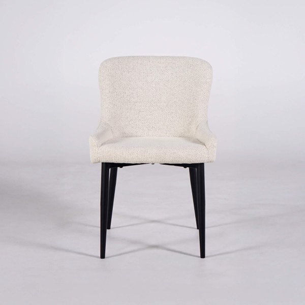 Chaise de salle à manger en tissu bouclé blanc - Ontario