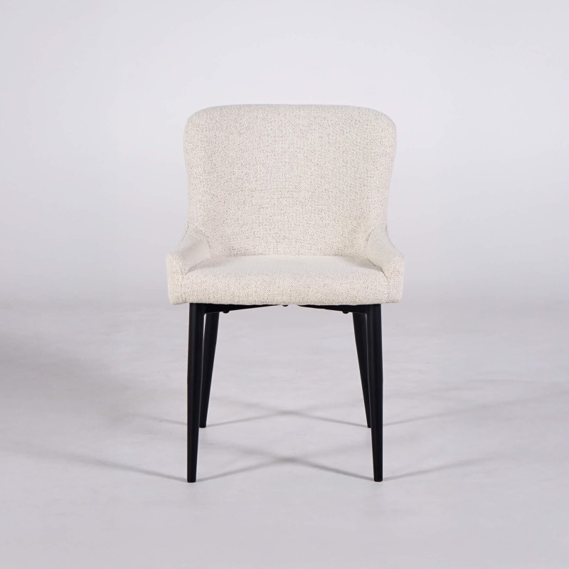Chaise de salle à manger en tissu bouclé blanc - Ontario