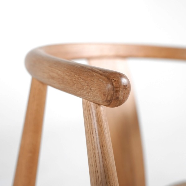 Chaise de salle à manger en chêne naturel avec assise en corde - Relate