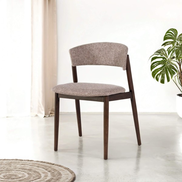 Chaise de salle à manger en tissu couleur espresso - Revere
