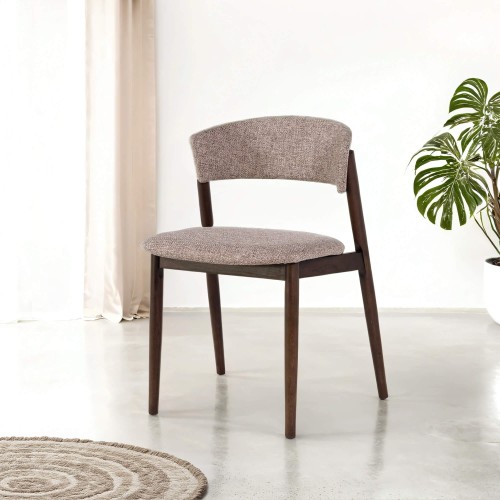 Chaise de salle à manger en tissu couleur espresso - Revere