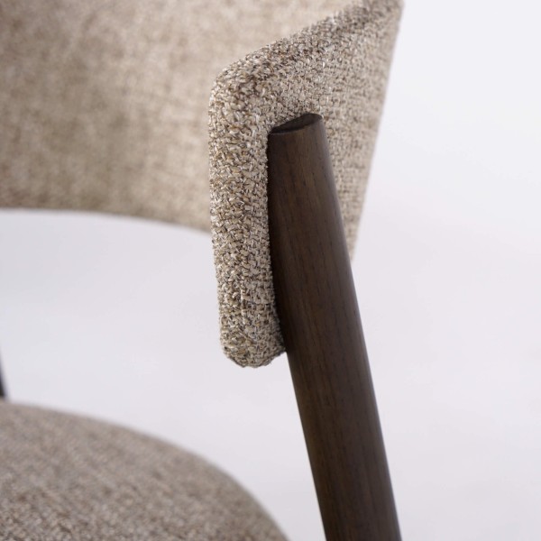 Chaise de salle à manger en tissu couleur espresso - Revere