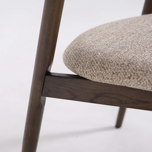 Chaise de salle à manger en tissu couleur espresso - Revere