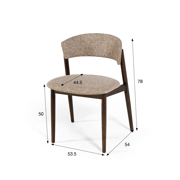 Chaise de salle à manger en tissu couleur espresso - Revere