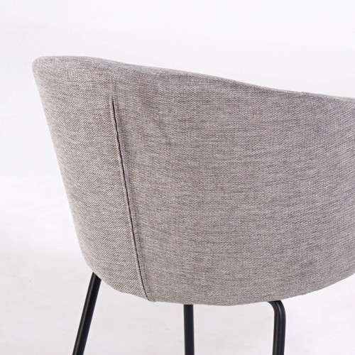 Chaise de salle à manger en tissu gris clair - Easton