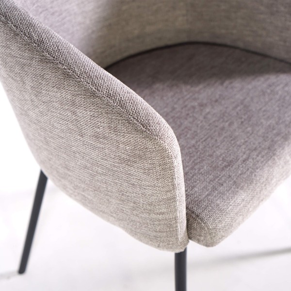 Chaise de salle à manger en tissu gris clair - Easton