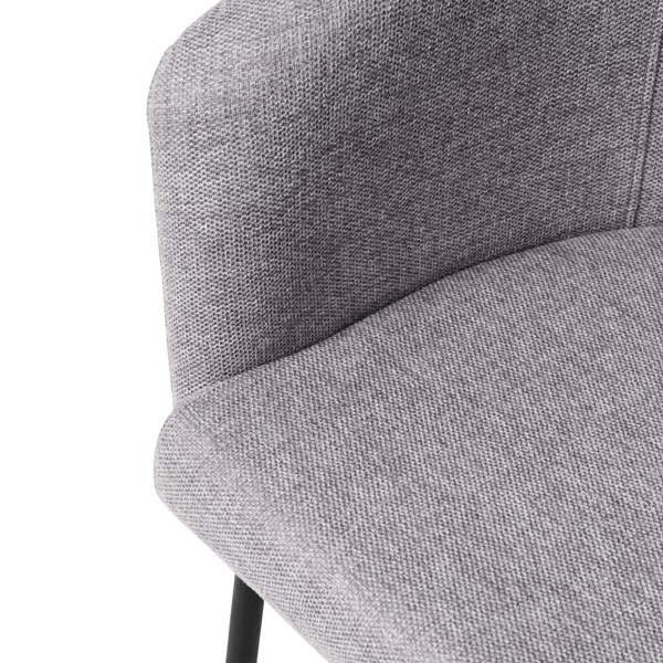 Chaise de salle à manger en tissu gris clair - Easton
