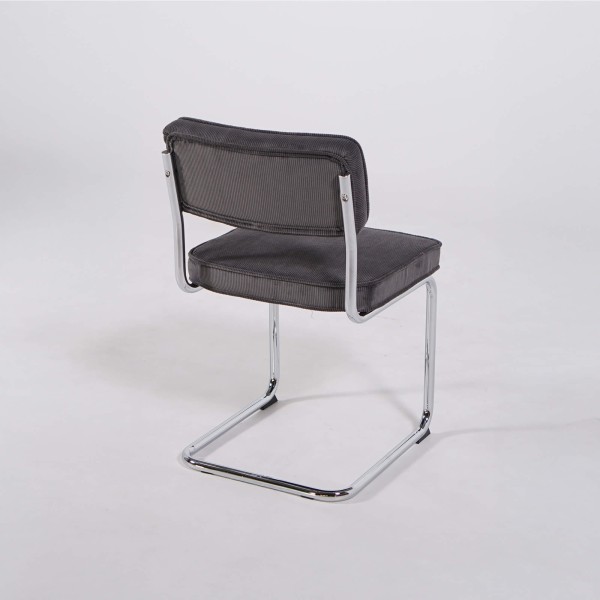 Chaise de salle à manger en velours gris - Rupert