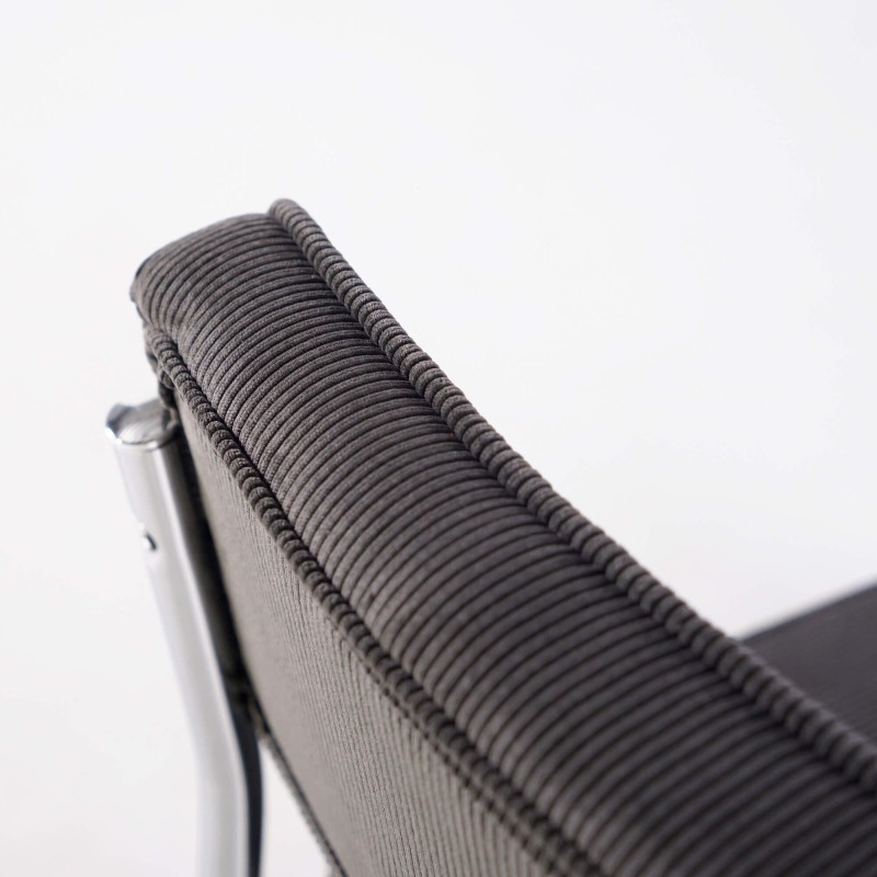 Chaise de salle à manger en velours gris - Rupert