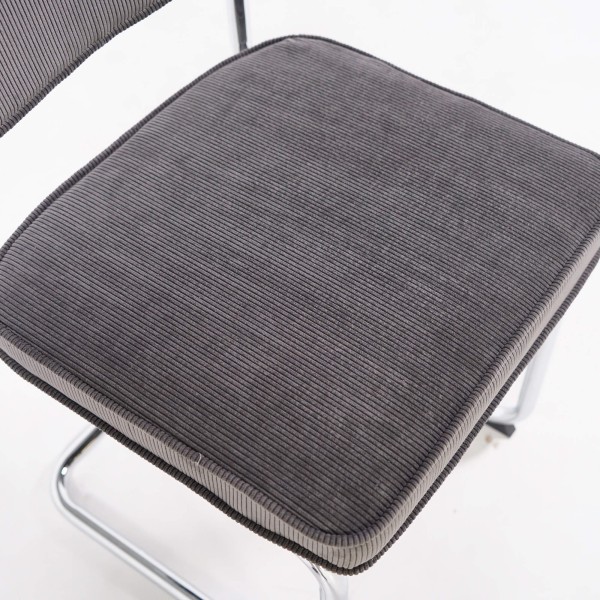 Chaise de salle à manger en velours gris - Rupert