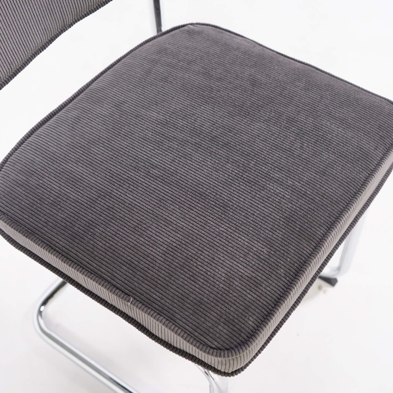 Chaise de salle à manger en velours gris - Rupert