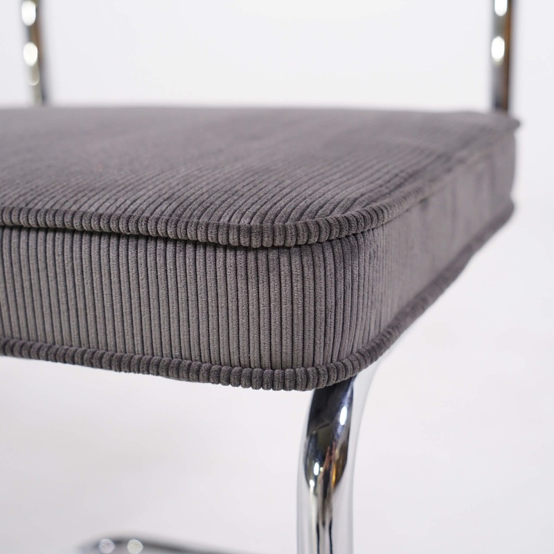 Chaise de salle à manger en velours gris - Rupert