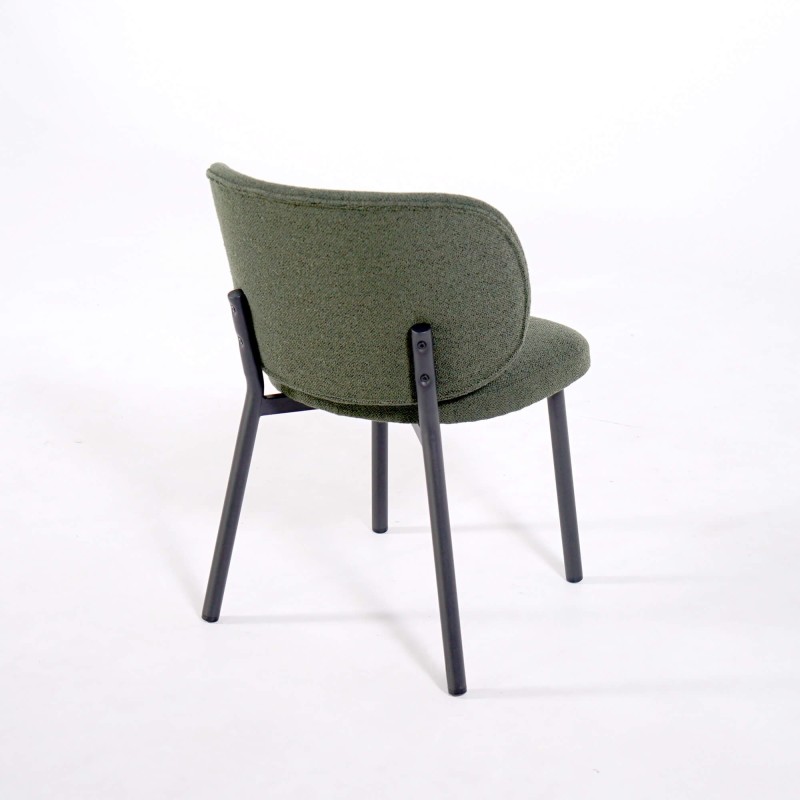 Chaise de salle à manger en tissu vert - Swan
