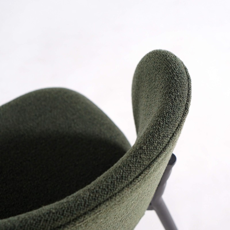 Chaise de salle à manger en tissu vert - Swan