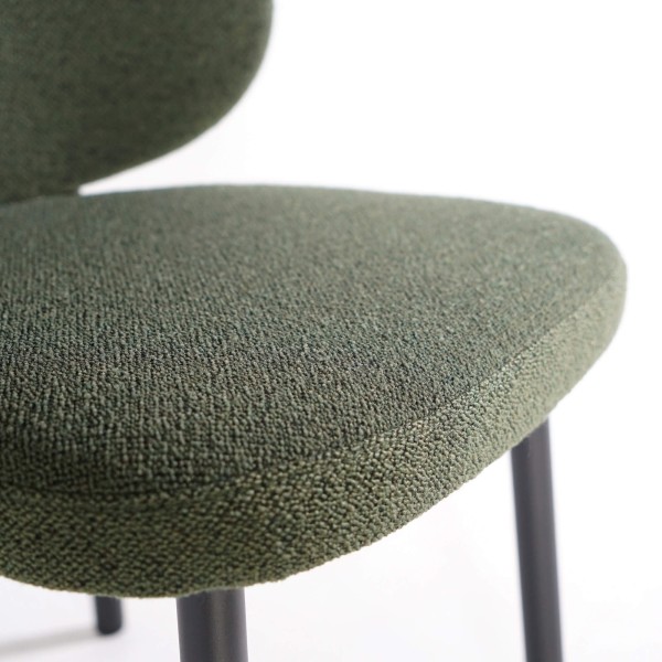 Chaise de salle à manger en tissu vert - Swan