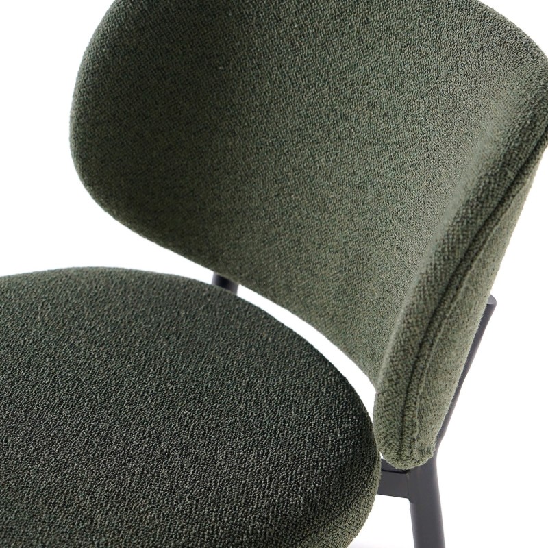 Chaise de salle à manger en tissu vert - Swan